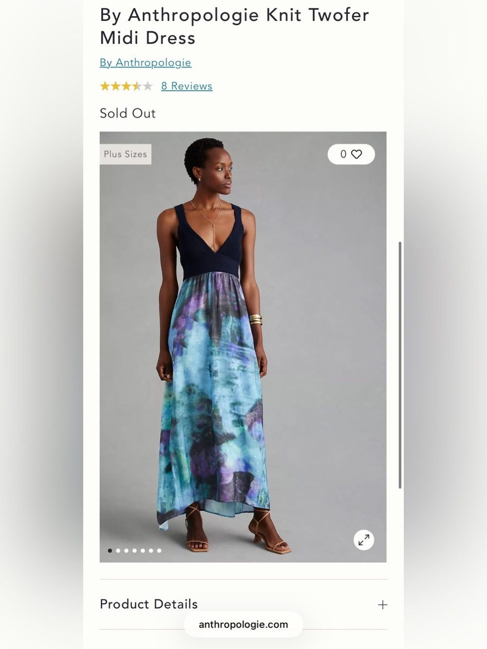 NWT Anthropology Navy & Teal Tie-Dye Maxi Dress - Women (M)